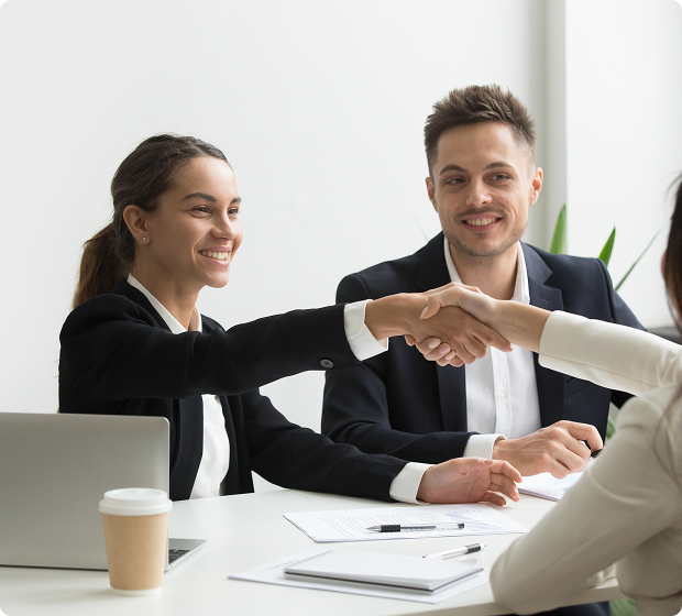 Business meeting with handshake